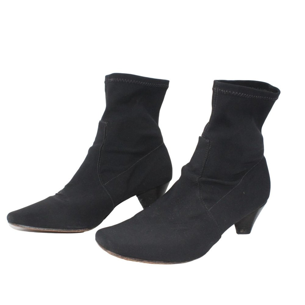 Donald J Pliner Sophia Black Pull On Sock Style Booties Sz 9.5M Made in Brazil - Picture 4 of 10